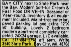 Mussel Beach Drive-In - Feb 1980 Ad - For Sale (newer photo)